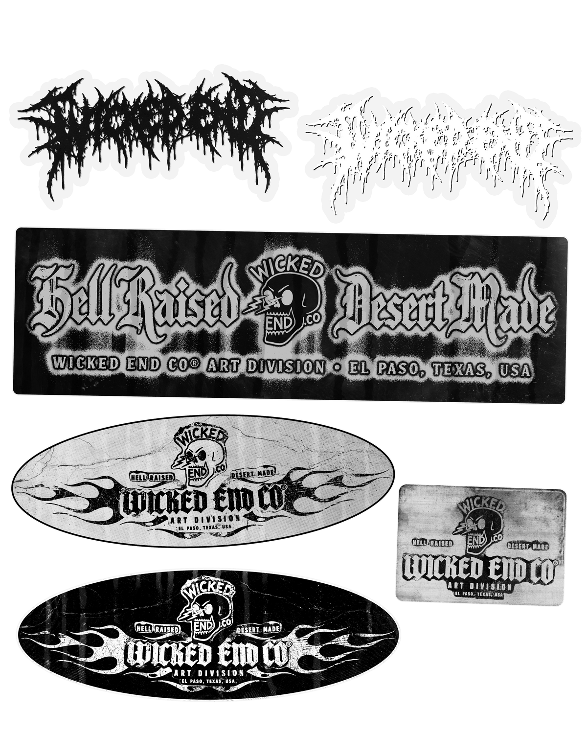 Grave Goods sticker set by Wicked End, all six stickers