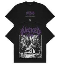 Unholy Ground heavyweight graphic tee, screenprinted in El Paso, Wicked End