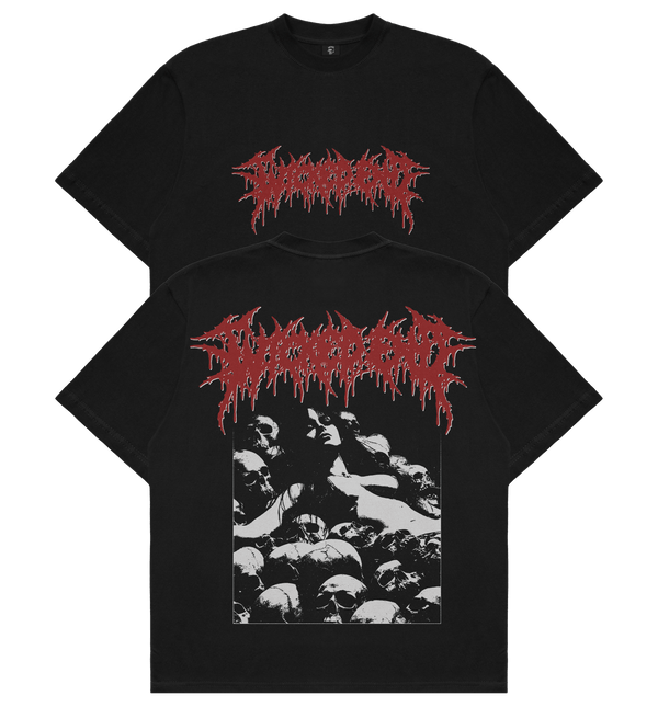 Bed of Bones heavyweight graphic tee, screenprinted in El Paso, Wicked End