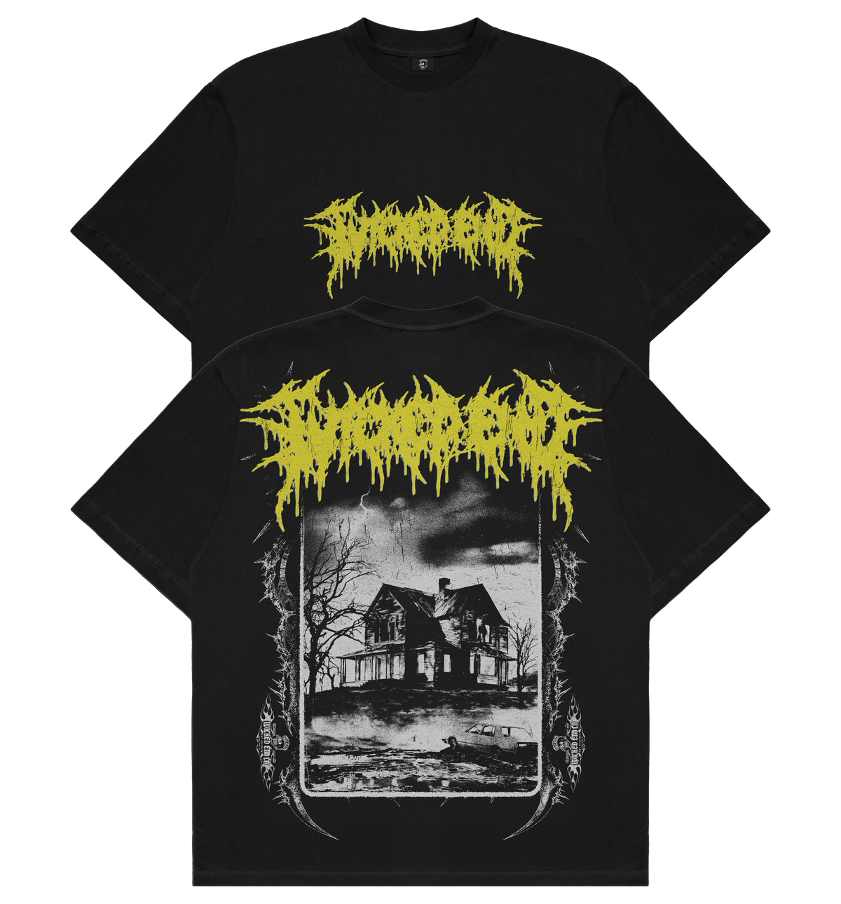 Desolate heavyweight graphic tee, screenprinted in El Paso, Wicked End