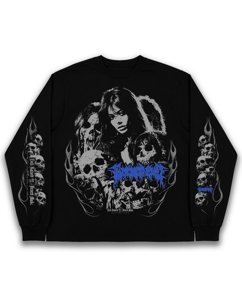Psychosis heavyweight long sleeve, screenprinted in El Paso, Wicked End
