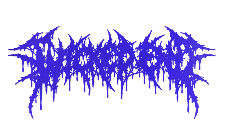 Wicked End drop logo die-cut sticker, Blue