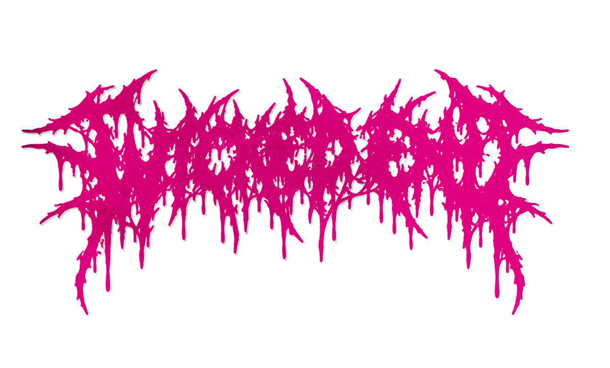 Wicked End drop logo die-cut sticker, Pink