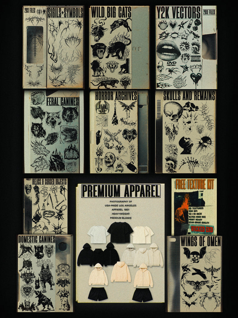 The Internal Archive - Vectors, Textures & Apparel Design